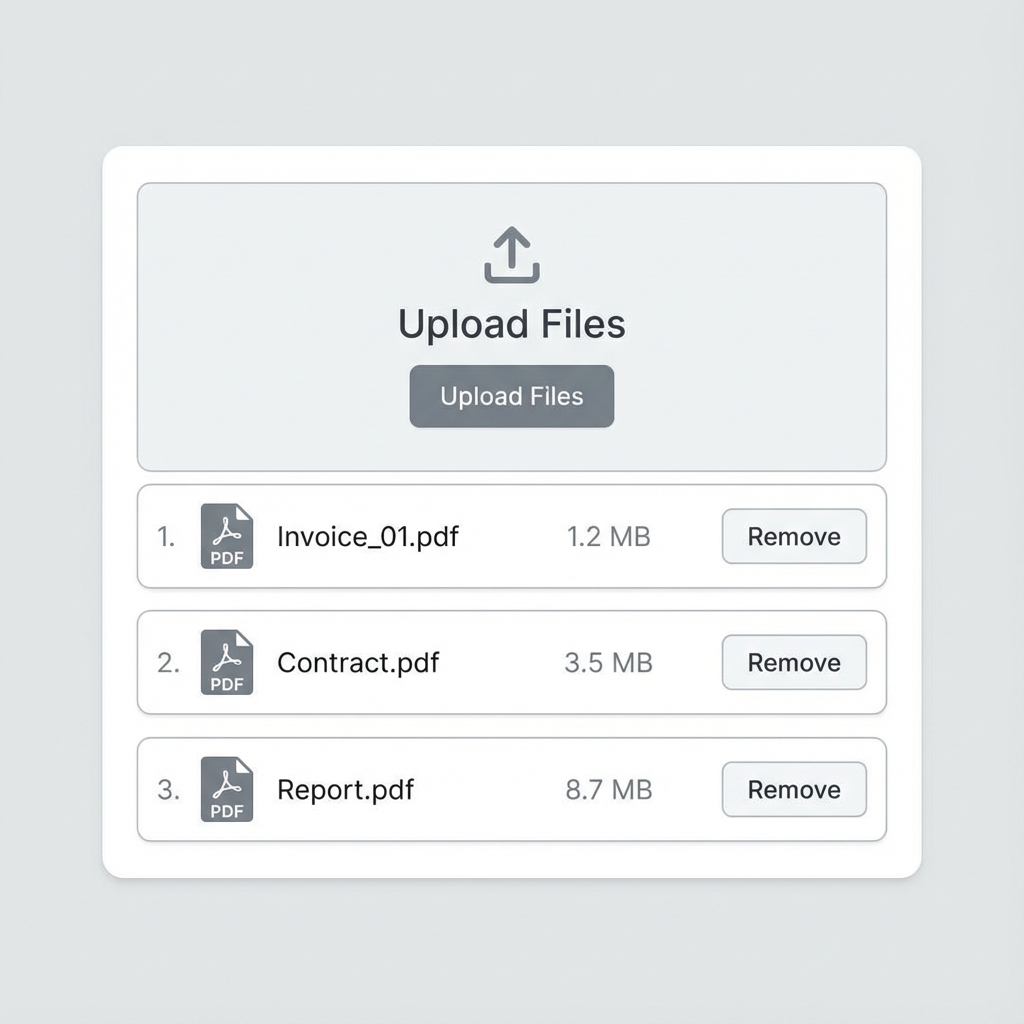 Uploading multiple PDF files